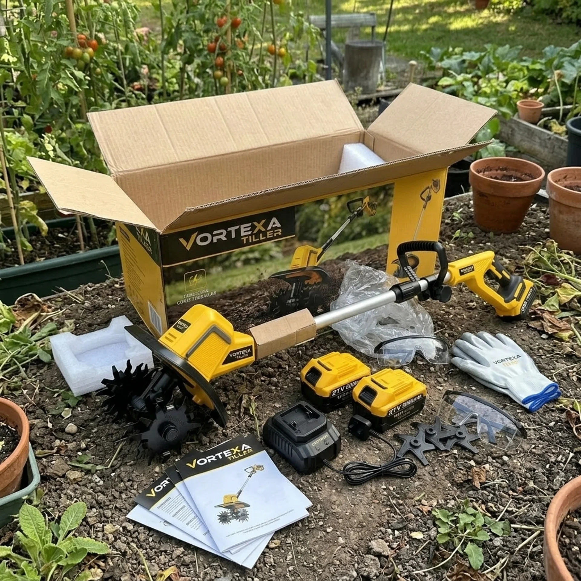 Vortexa Tiller en el jardín — vista general del producto