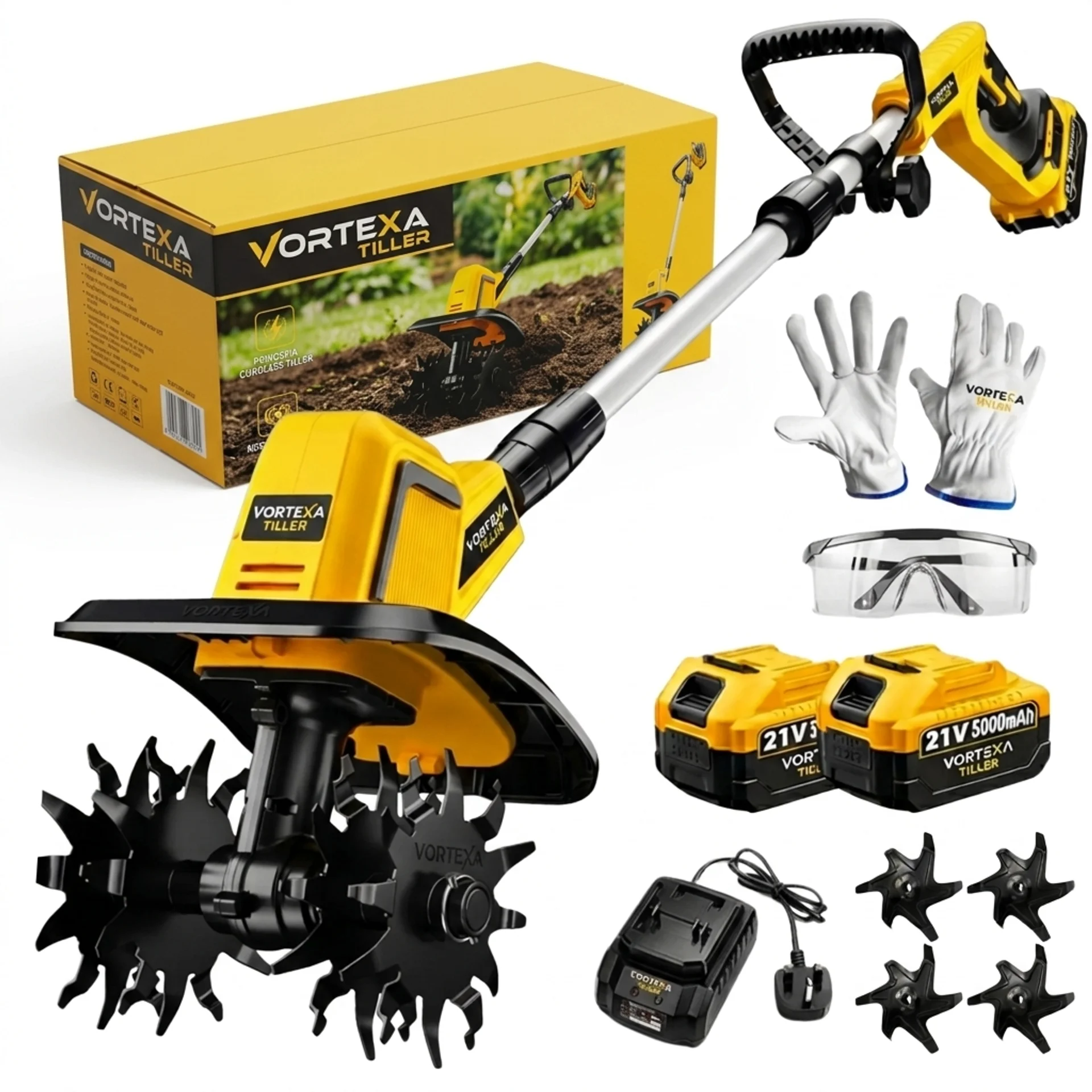 Vortexa Tiller — cultivador inalámbrico profesional