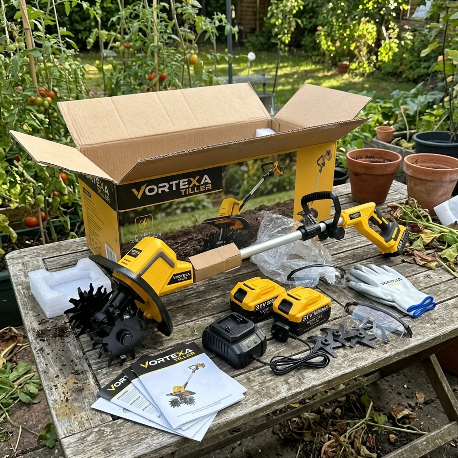 Vortexa Tiller — detalle de las cuchillas reforzadas y el diseño ergonómico